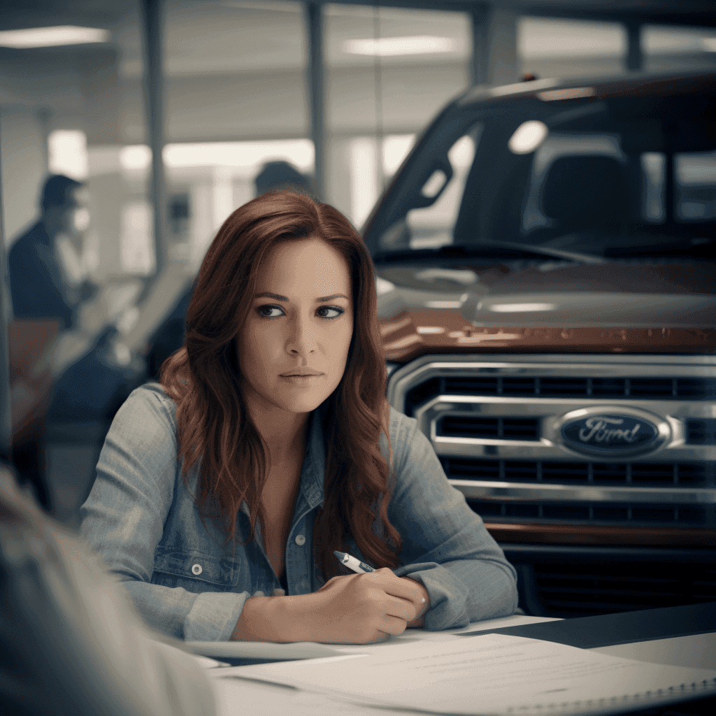 Signing a lease at the dealership